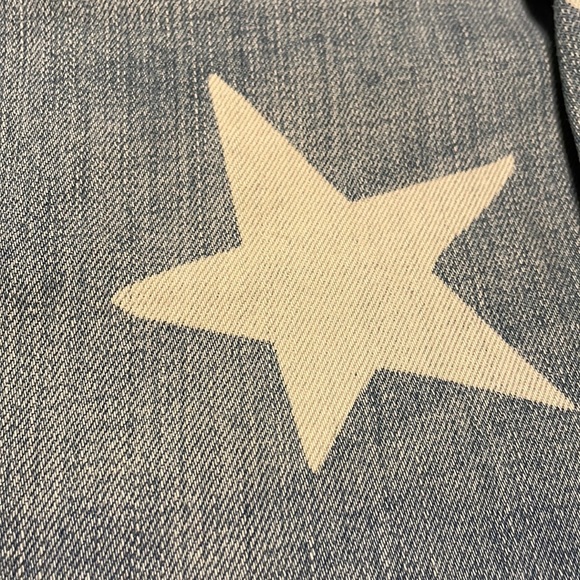 Stella McCartney Blue and Cream Star Print Denim Boyfriend Jeans - Picture 8 of 11